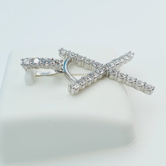 "925 Sterling Silver Cubic Zirconia Initial Pendant, UU1P6A6190 - Picture 2 of 9